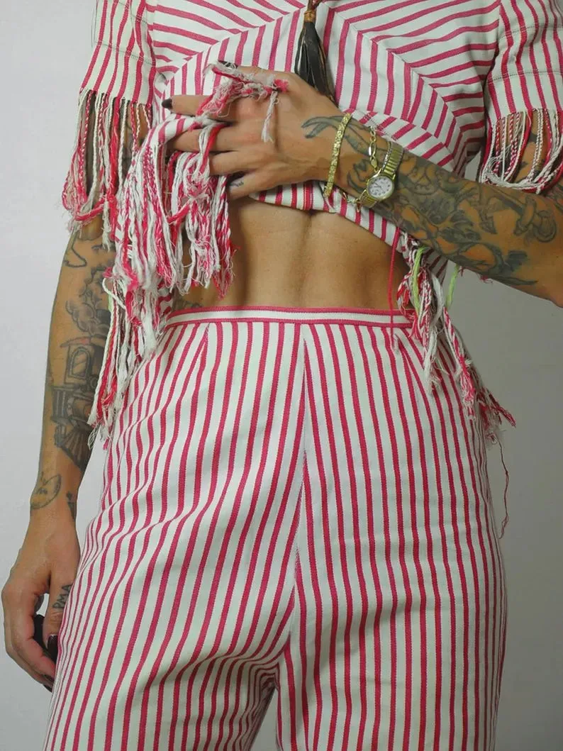 1950's Fringe Striped Pant Set