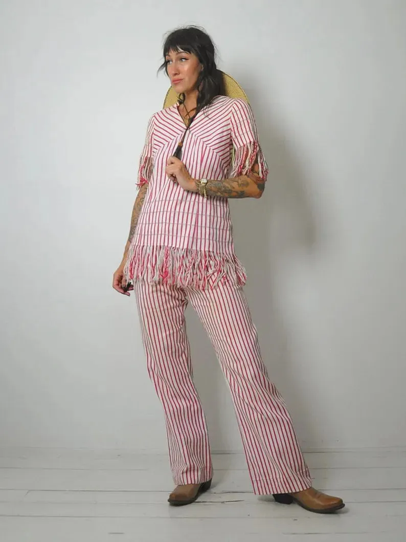 1950's Fringe Striped Pant Set