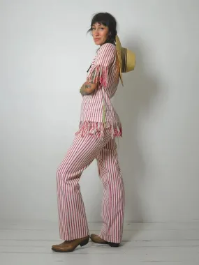 1950's Fringe Striped Pant Set