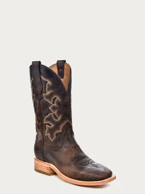 A4264 - MEN'S EMBROIDERY MOKA SQUARE TOE COWBOY BOOT