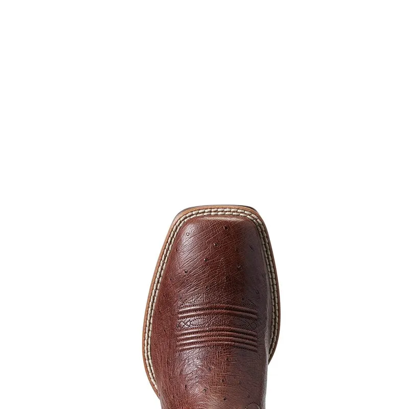 Ariat Men's Night Life Ultra Antique Tabac SQ Ostrich Square Toe Exotic Western Boots 10040344