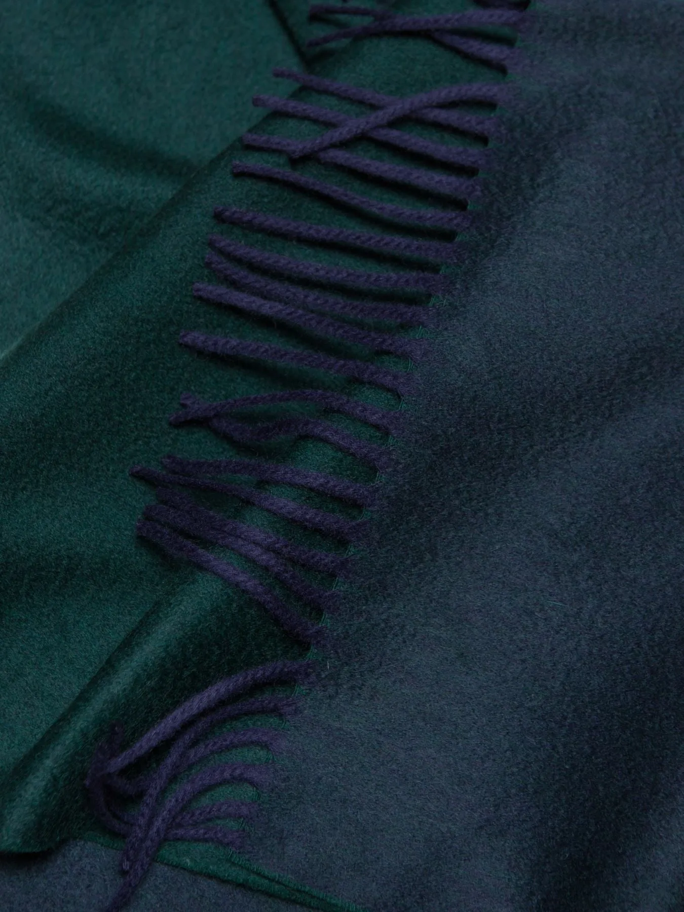 Arran Reversible Green and Navy Cashmere Scarf