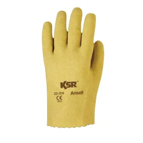 KSR® Multi-Purpose Vinyl-Coated Gloves, Interlock Knit Liner, Yellow