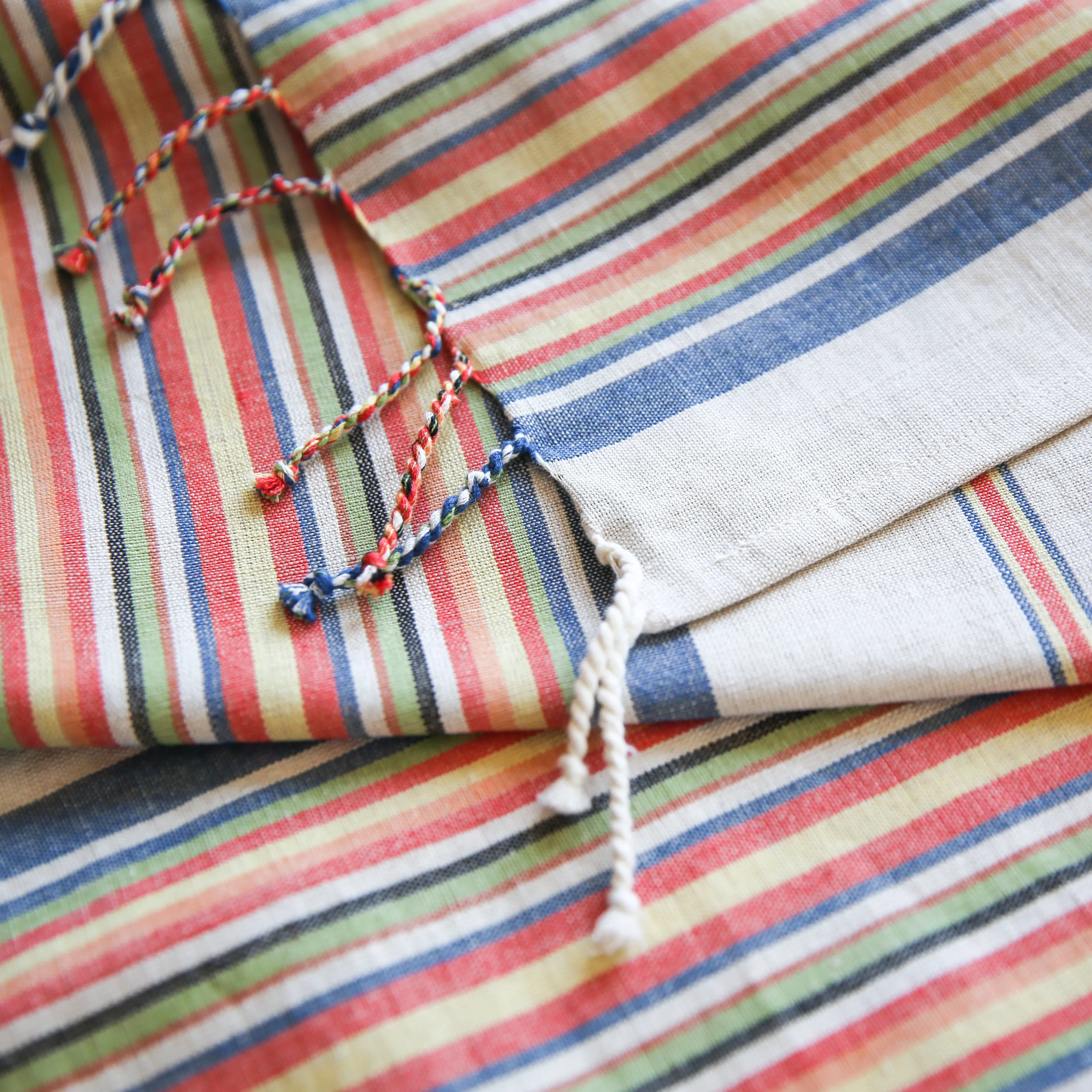 Linen / Cotton Multi Stripe Hand Towel