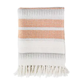 Madam Stoltz Orange Recycled Cotton Throw