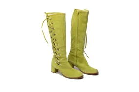 Marc Jacobs - Lime Green Suede Knee High Boots - US 8