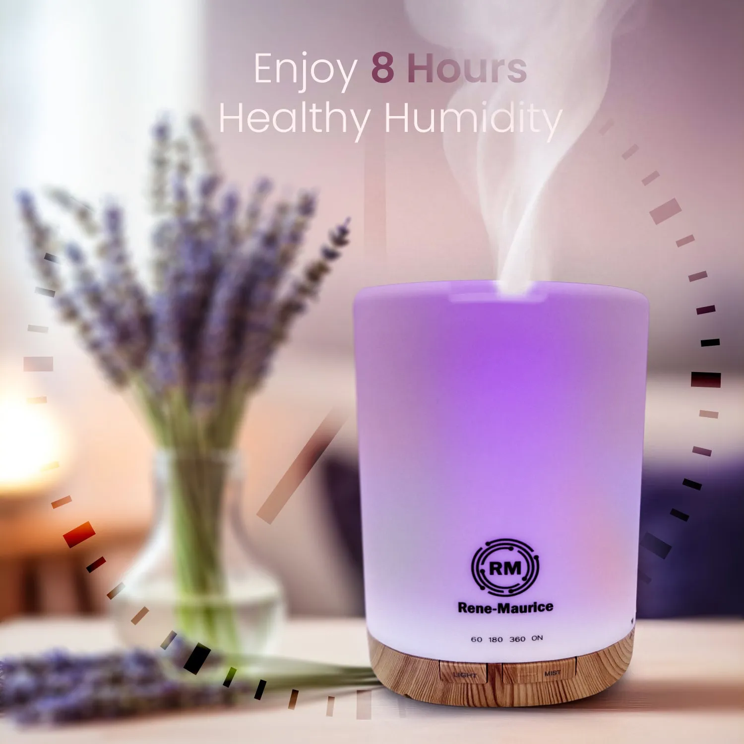 ReNe-Maurice Electric Ultrasonic Aroma Diffuser (Free Essential Oil)