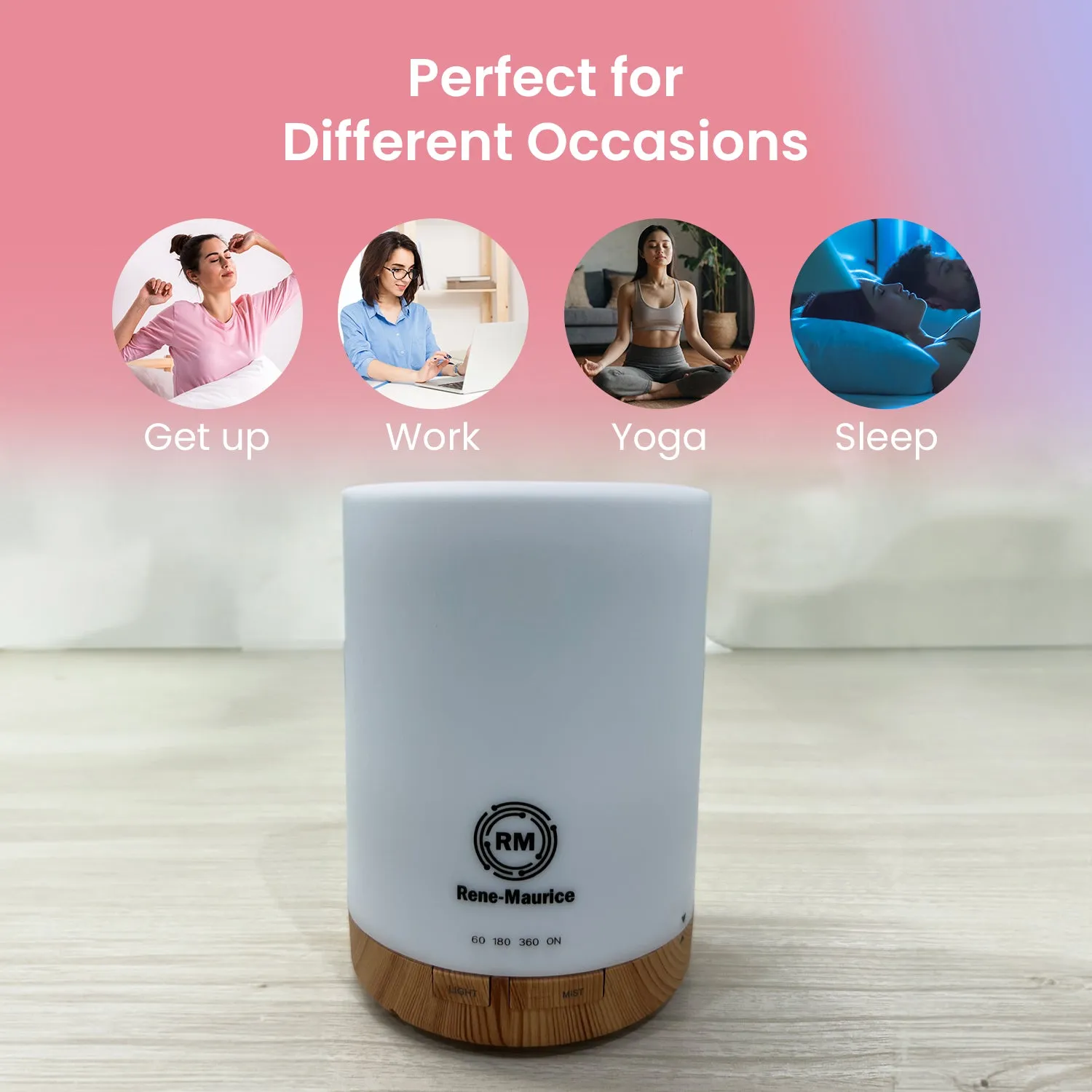 ReNe-Maurice Electric Ultrasonic Aroma Diffuser (Free Essential Oil)