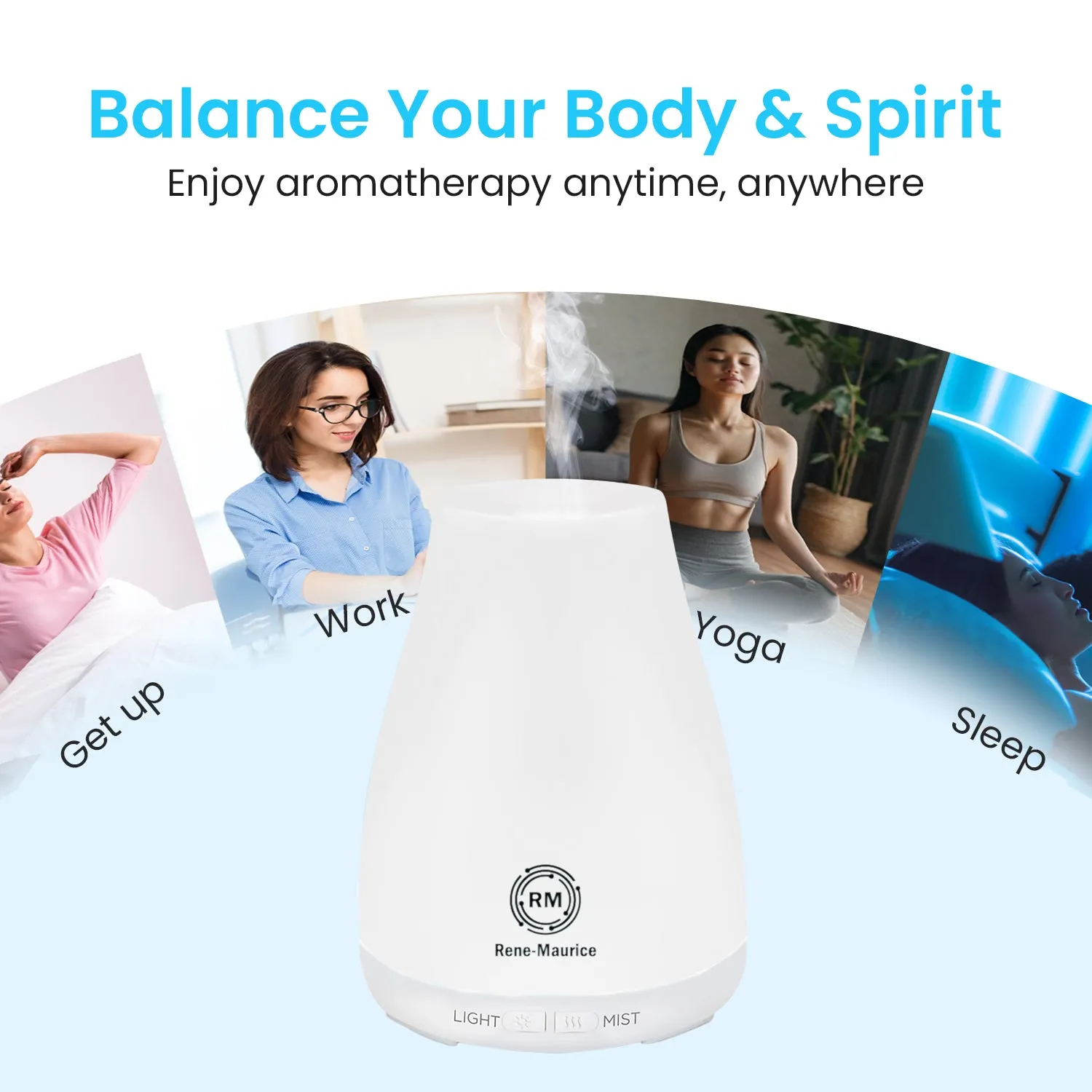 ReNe-Maurice Electric Ultrasonic Aroma Diffuser (Free Essential Oil)