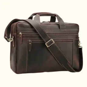 The Globe Trotter – Men’s Leather Travel Briefcase