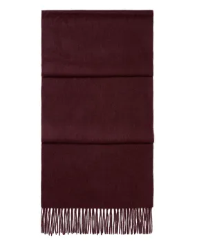 Unisex Large Woven Cashmere Scarf Claret Red