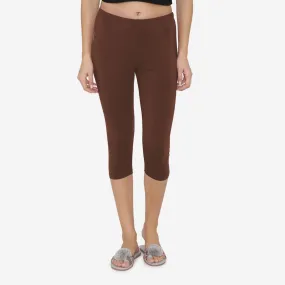 Women's Comfy Classy Capri Legging - Chocolate Truffle