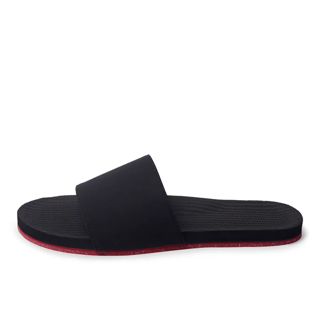 Women's Slide Sneaker Sole - Black/Red Sole